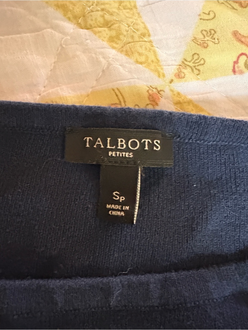 Talbots Navy Ruffle Sleeve Sweatshirt - Picture 5 of 5